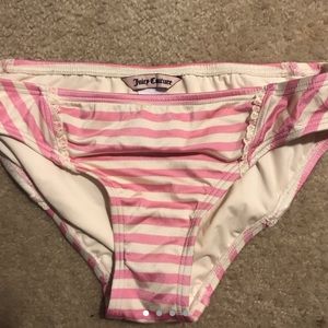 Juicy Couture pink and white bathing suit bottoms